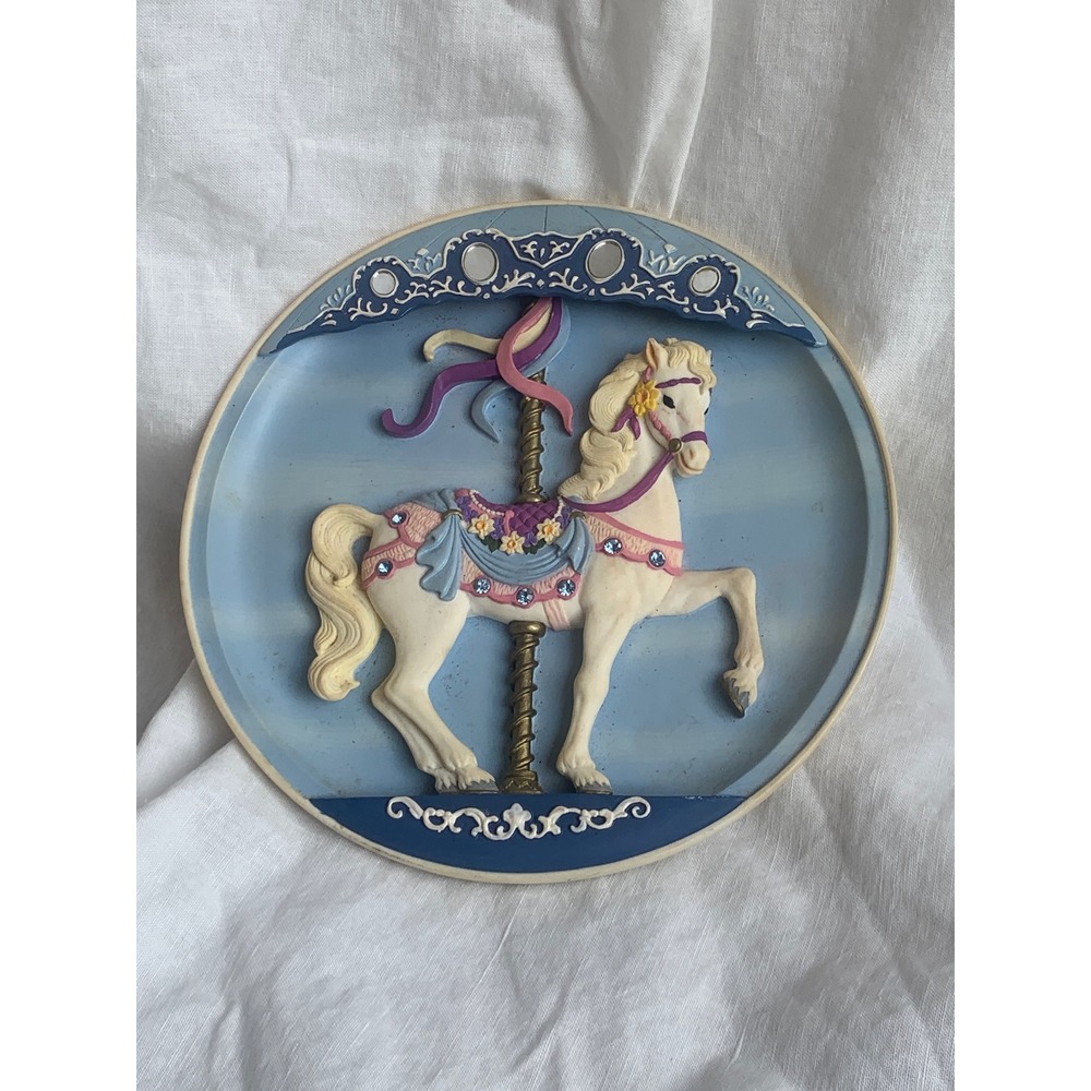 SWEET STANDER Musical Carousel Treasures Horse Plate 1992 Rhodes Studio BRADFORD